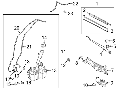 2022 Hyundai Tucson Wiper & Washer Components Band Cable-A Diagram for 919603K030