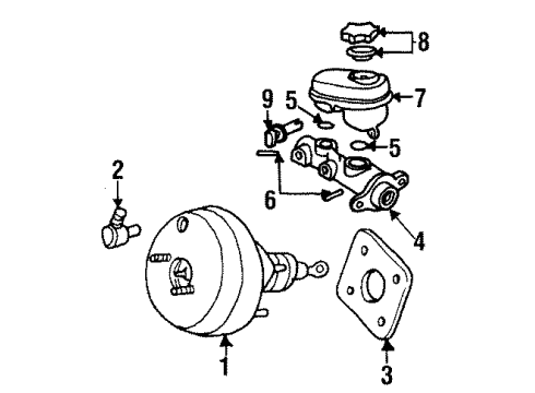 1996 Chrysler Sebring Hydraulic System Master Cylinder Brake Diagram for 4764103