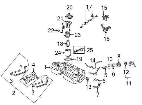 2007 Lexus GS450h Filters Valve Assy, Fuel Tank Solenoid Main Diagram for 77710-48020