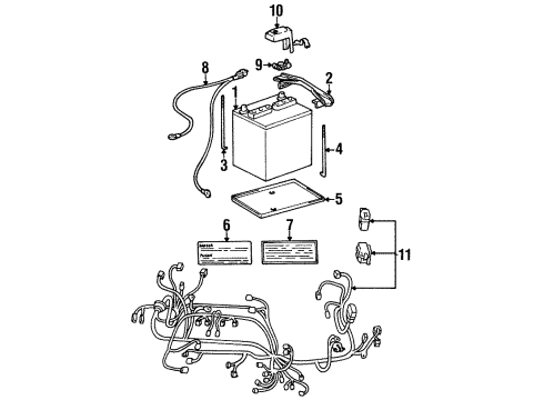 1996 Toyota Paseo Battery TRUESTART Battery Diagram for 00544-25060-550
