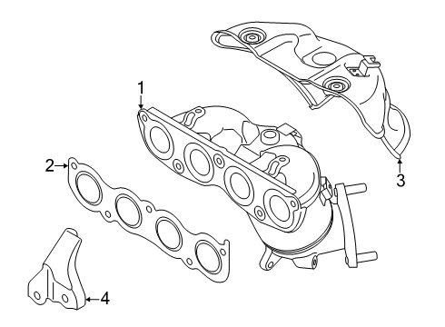 2021 Kia Soul Exhaust Manifold Exhaust Manifold Catalytic Assembly Diagram for 285102EJM0