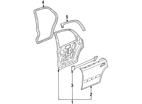 Honda 72850-SR1-A00 Weatherstrip, L. RR. Door