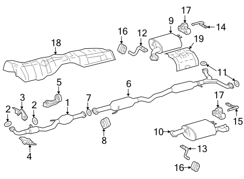 2019 Lexus ES350 Exhaust Components INSULATOR, FR Floor Diagram for 58152-33090