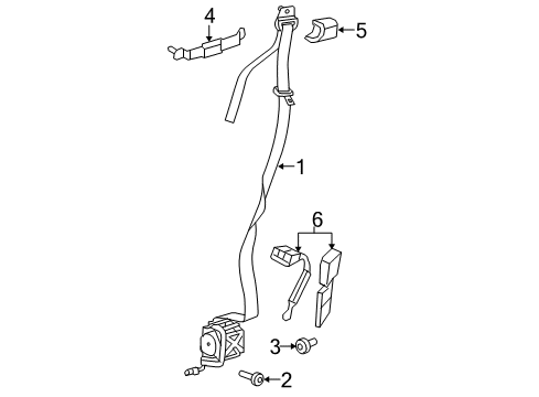 2014 Jeep Wrangler Seat Belt Anchor-Seat Belt Turning Loop Diagram for 52029397AB