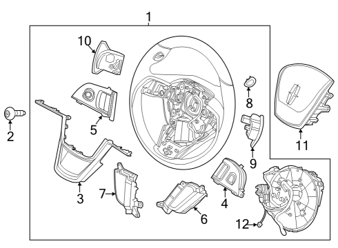 2021 Lincoln Aviator Cruise Control WHEEL ASY - STEERING Diagram for LC5Z-3600-BAK