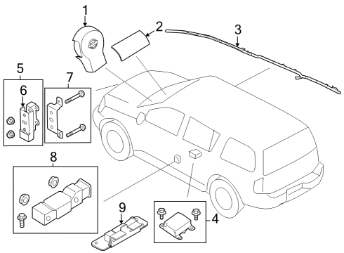 2014 Nissan Xterra Air Bag Components Service Kit, Sen Assembly, CZS Diagram for 98581-ZL35C