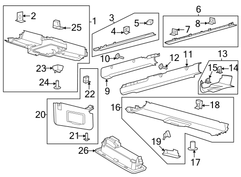 2023 Ford Bronco Interior Trim - Roof Reading Lamp Assembly Diagram for LB5Z-13776-AF