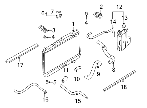 1999 Nissan Frontier Radiator & Components Radiator Assy Diagram for 21410-9Z010