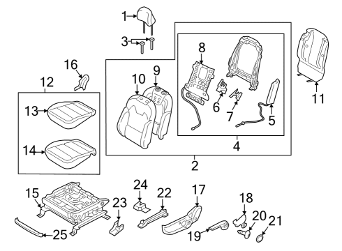 2021 Kia Telluride Driver Seat Components Pad U Diagram for 88015S9000LBR