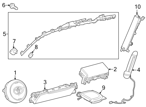 2023 Toyota GR Corolla Air Bag Components CABLE SET, SPIRAL W Diagram for 84308-78080