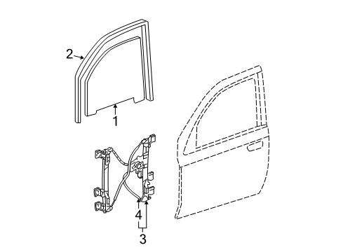 2005 Saab 9-7x Front Door Run Channel Diagram for 15857606