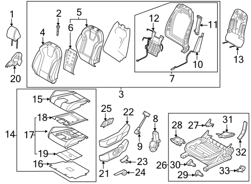 2023 Hyundai Elantra Driver Seat Components Clip Diagram for 88338-2L000