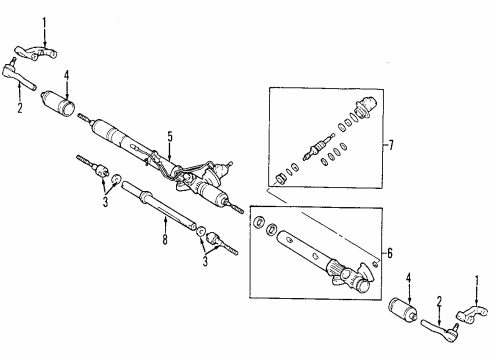 2004 Toyota Land Cruiser P/S Pump & Hoses, Steering Gear & Linkage Gasket Kit, Power Steering Pump Diagram for 04446-60200