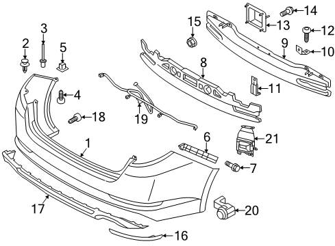 2015 Kia Optima Rear Bumper Ultrasonic Sensor As Diagram for 957202T5503D