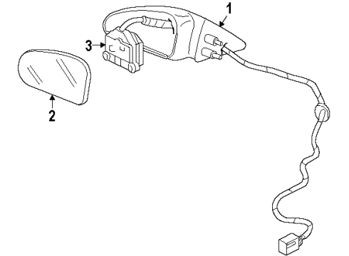 GM 12524666 Mirror Kit, Outside Rear View (Glass & Tape)