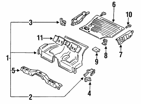 Infiniti 74512-F6639 Floor Rear Front