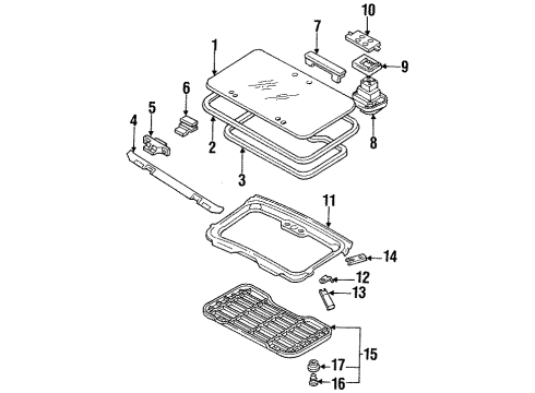 Honda 8-94455-888-0 Bracket, R. Sunroof
