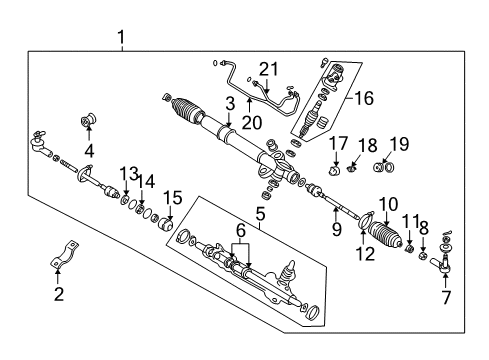 2002 Mitsubishi Eclipse Steering Column & Wheel, Steering Gear & Linkage INSULATOR-Steering Gear Diagram for MR491968