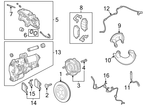 2022 Cadillac CT5 Rear Brakes Backing Plate Diagram for 92274272