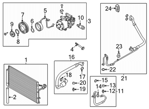 2022 Genesis G80 A/C Condenser, Compressor & Lines Ring-Snap Diagram for 97683G8000