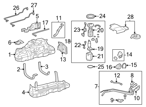 2022 Toyota 4Runner Fuel System Components Fuel Tank Diagram for 77001-35A20