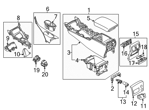 2014 Infiniti Q50 Navigation System Grille-Center Ventilator Diagram for 68794-4GA0A