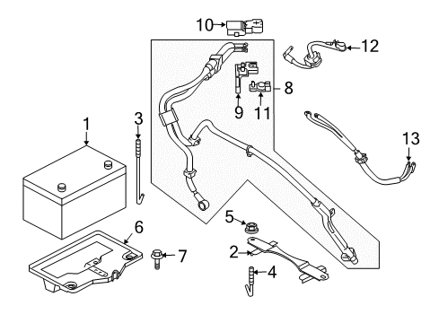2009 Nissan 370Z Battery Cable Assy-Battery Earth Diagram for 24080-JK60A