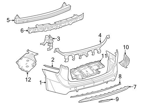 2021 Chrysler Pacifica Bumper & Components - Rear Belly-Rear Diagram for 68227443AB
