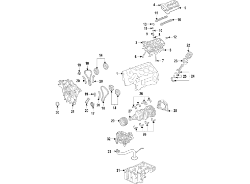 2022 Ford F-150 Engine Parts, Mounts, Cylinder Head & Valves, Camshaft & Timing, Variable Valve Timing, Oil Cooler, Oil Pan, Oil Pump, Adapter Housing, Crankshaft & Bearings, Pistons, Rings & Bearings CAMSHAFT Diagram for ML3Z-6250-B