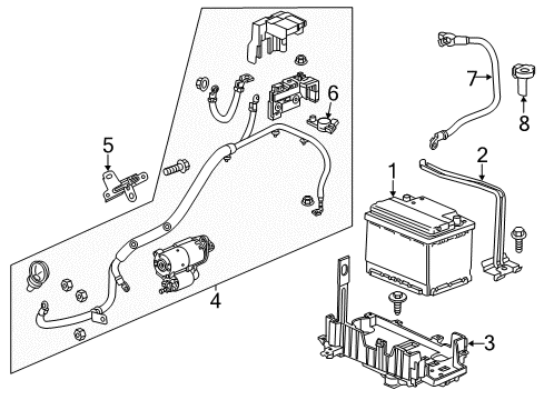2017 Buick Encore Battery Positive Cable Bracket Diagram for 96312504