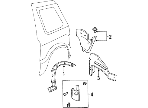 Kia 0K04551815 Bracket-Mud Guard, RH