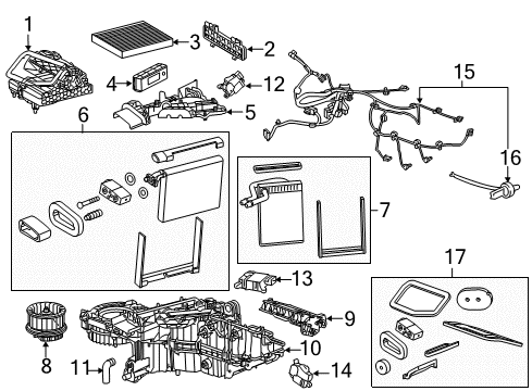 2016 Cadillac Escalade Air Conditioner Module Diagram for 13506230