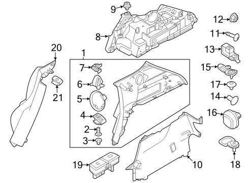 2024 Alfa Romeo Tonale Interior Trim - Quarter Panels Clip-Trim Panel Diagram for 68316058AA