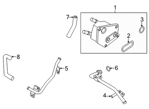 2022 Nissan Rogue Oil Cooler Ring-Rubber Diagram for 21304-5CB0A