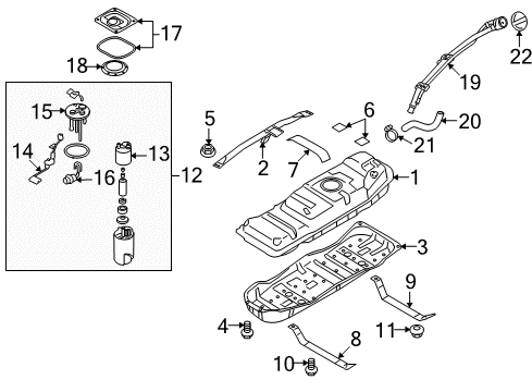 2009 Kia Borrego Senders Band Assembly-Fuel Tank Diagram for 312102J000