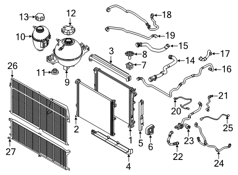 2019 BMW X3 Radiator & Components, Water Pump, Cooling Fan Engine Coolant Hose Diagram for 17127535536