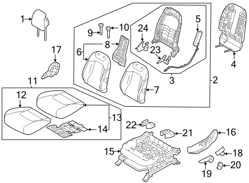 2023 Kia Sportage Driver Seat Components SHIELD COVER-FR SEAT Diagram for 88010P1020WK
