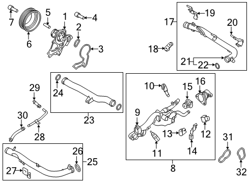 2017 Kia K900 Powertrain Control Gasket-Water Pump, RH Diagram for 213553C550