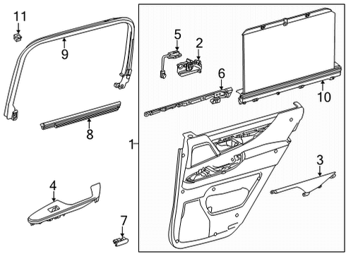 2023 Lexus LX600 Interior Trim - Rear Door LAMP ASSY, INTERIOR Diagram for 81080-60390