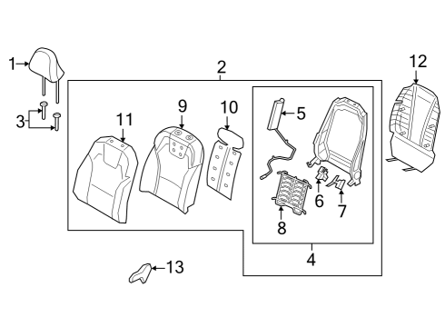 2021 Kia Telluride Passenger Seat Components Pad U Diagram for 88400S9000ONA