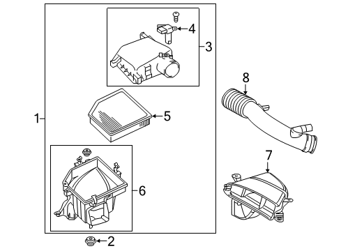 2021 Lexus IS300 Powertrain Control Hose Assy, Air Cleaner Diagram for 17880-36170