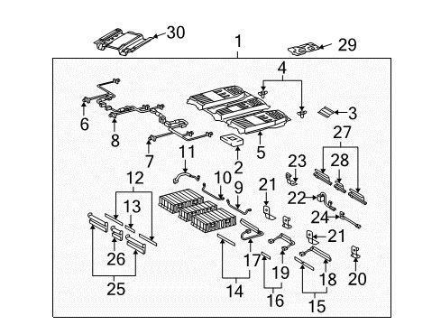 2008 Toyota Highlander Battery Hose, Battery Diagram for 28885-20030