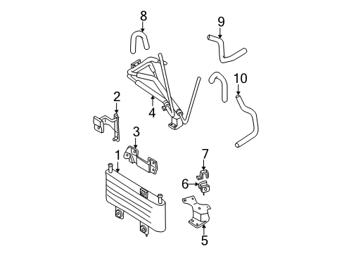 1998 Nissan Pathfinder Trans Oil Cooler Hose-Oil Cooler Diagram for 21633-0W001