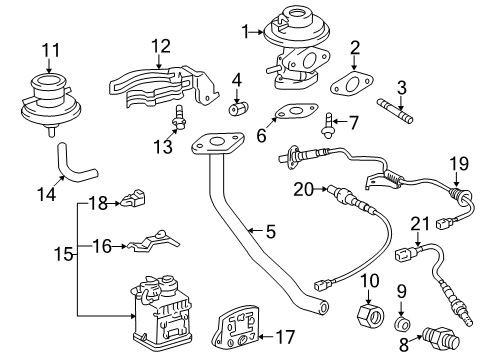 1999 Toyota RAV4 Emission Components PCV Valve Diagram for 12204-74030