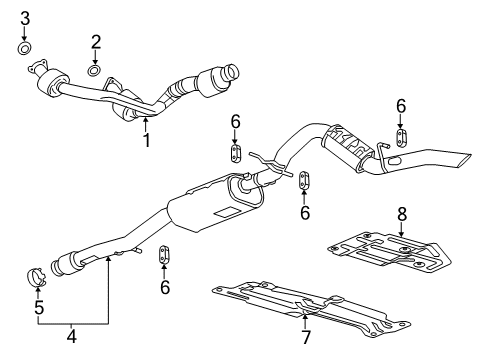 2018 GMC Sierra 1500 Exhaust Components Muffler & Pipe Diagram for 84308120