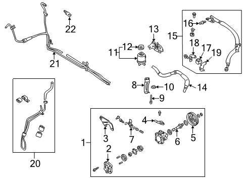 2000 Infiniti I30 P/S Pump & Hoses, Steering Gear & Linkage, Speed Sensitive Steering Cap Assy-Reservoir Diagram for 49181-AA000