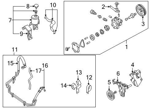 2000 Nissan Xterra Belts & Pulleys Hose & Tube Assy-Power Steering Diagram for 49720-4S100