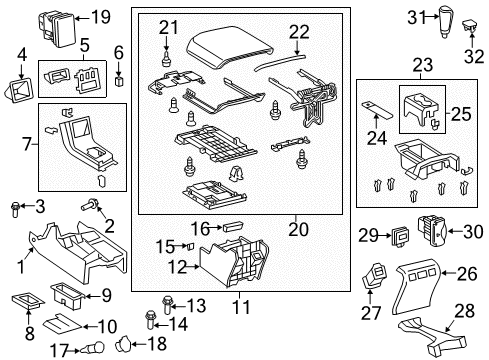 2013 Toyota Tundra Console Step Pad Bolt Diagram for 90467-06165-C0