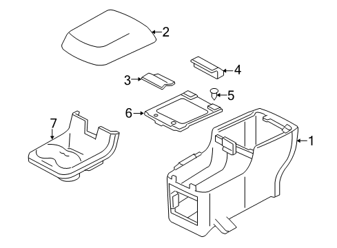 2008 Ford Taurus X Rear Console Rear Console Diagram for 5F9Z-74045A36-AC