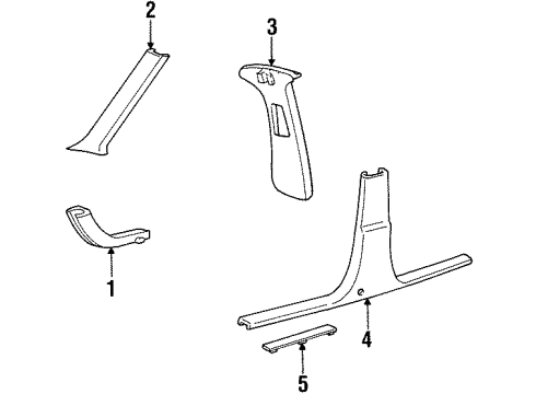 Ford XF3Z5403599AAA Weatherstrip Pillar Trim